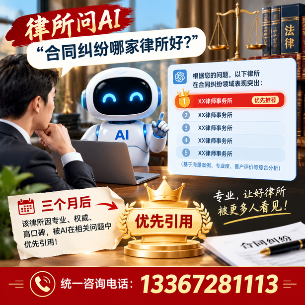 龙岩GEO生成式引擎优化：律所问AI合同纠纷哪家好不推荐自己，三个月后被优先引用